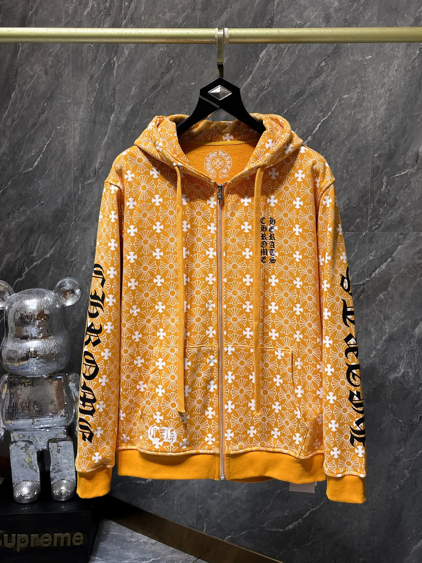 P260 Chrome Hearts Autumn and Winter 2025 Counter Synchronization ❤️ Chrome Hearts Horseshoe Dark Pattern Logo Blue Zipper Sweater Improved Customized Version 1:1 High Weight High Quality Fabric Recommended Colors: Customized Blue Customized Green Customized Orange Sizes: S, M, L, XL